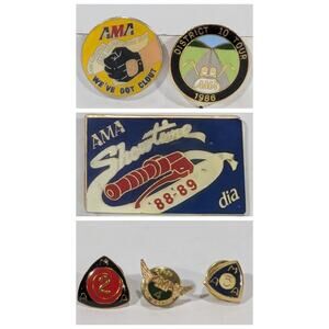 AMA motorcycle pin lot biker rights road rally & membership pins years 2 4 5